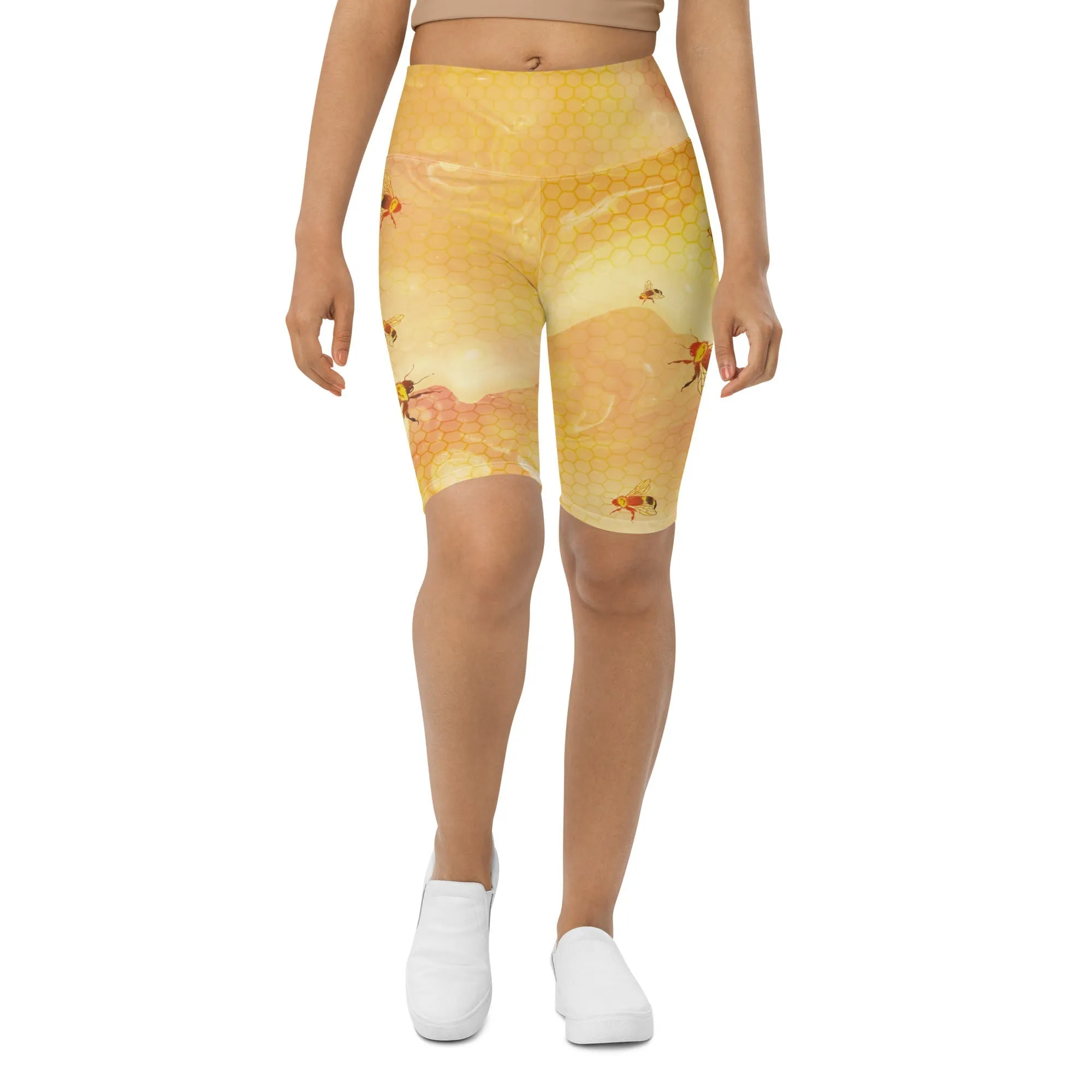 Honey Bee Biker Shorts
