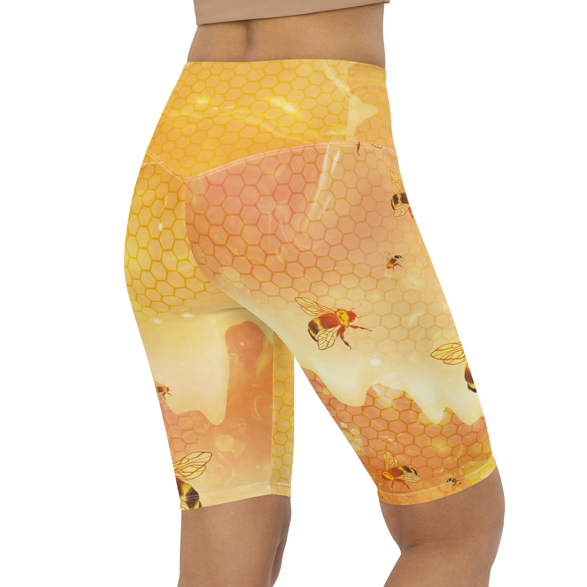 Honey Bee Biker Shorts