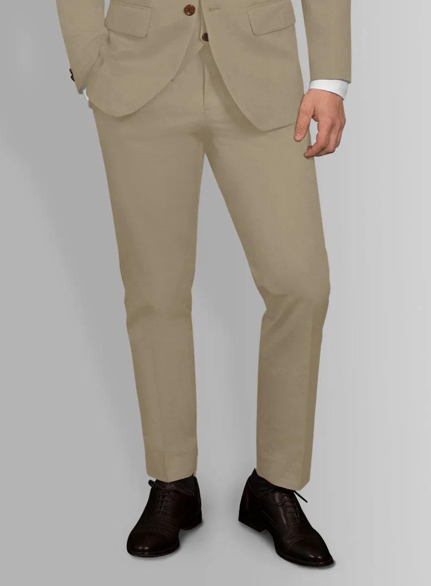 Italian Dark Beige Cotton Stretch Pants