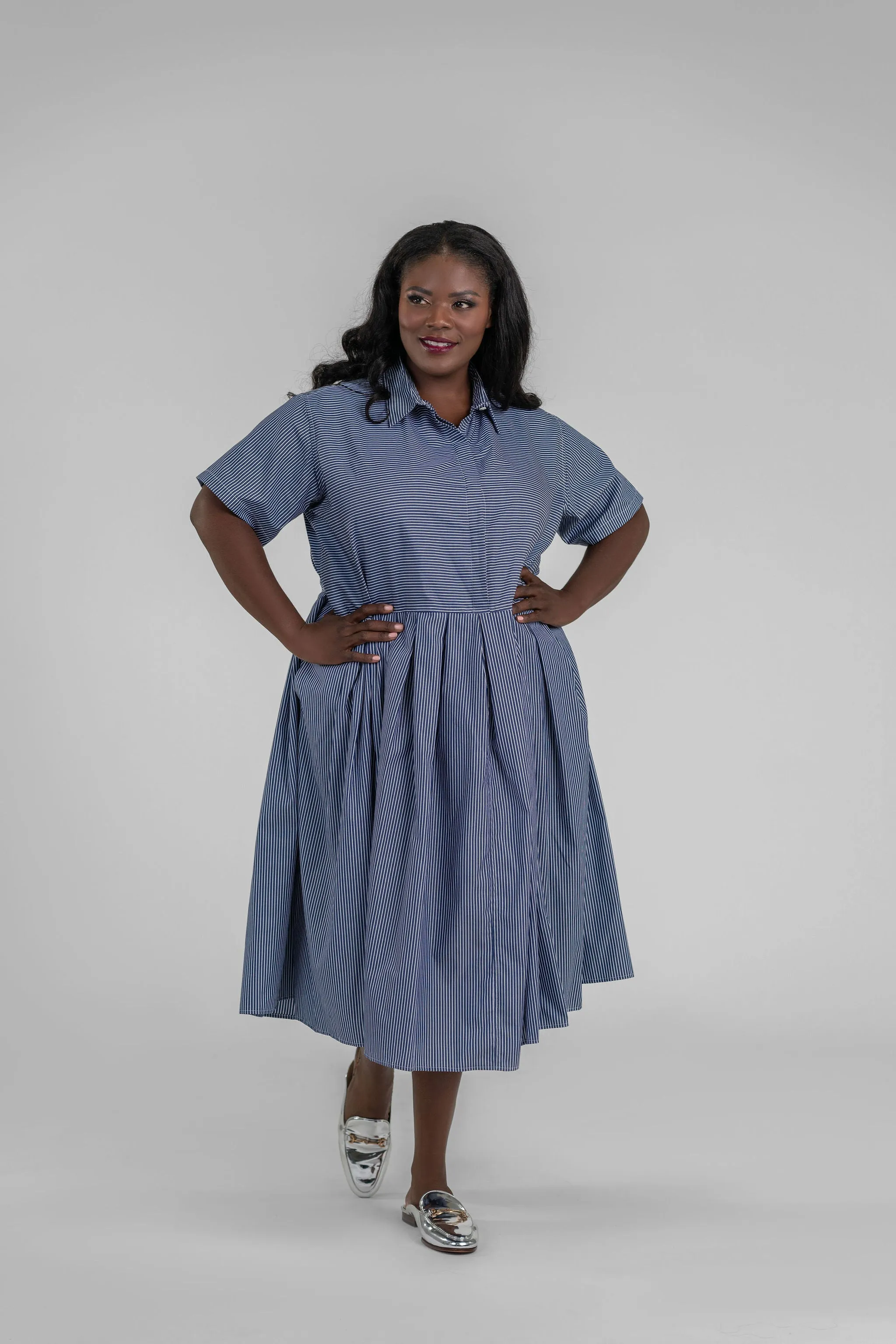 KYLE - BIG PLEATED SHIRT DRESS