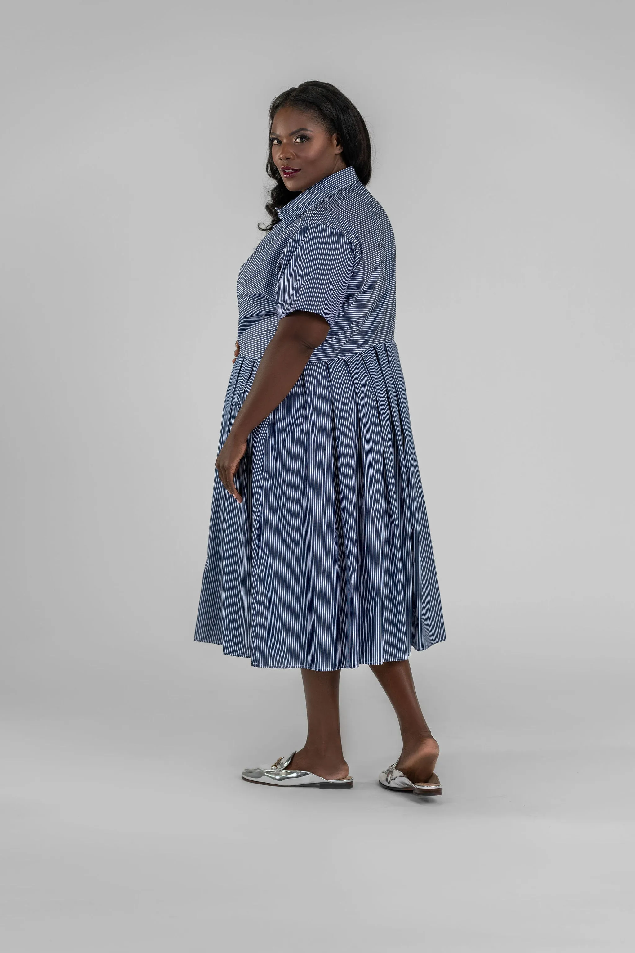 KYLE - BIG PLEATED SHIRT DRESS