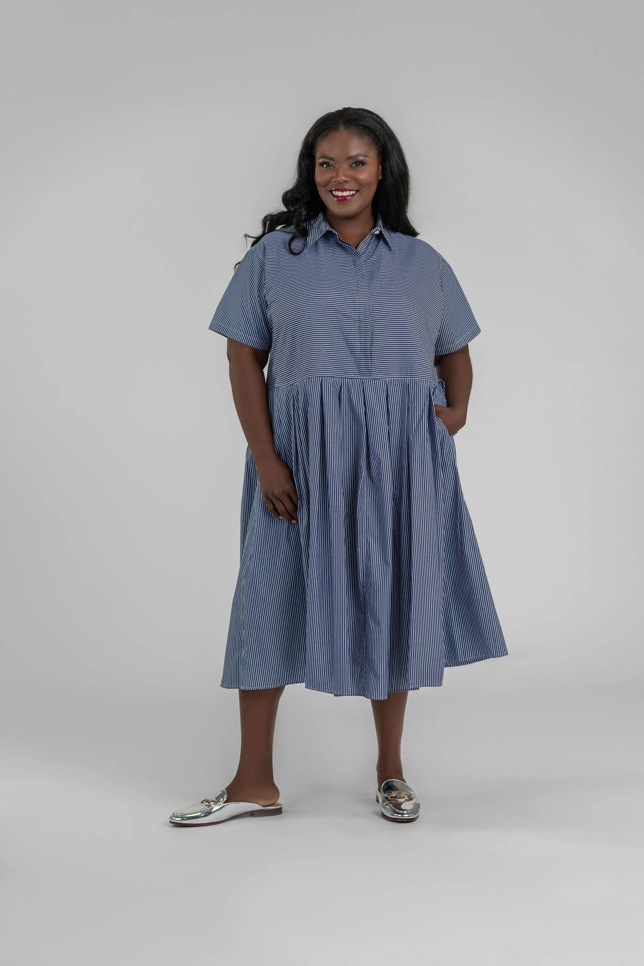 KYLE - BIG PLEATED SHIRT DRESS