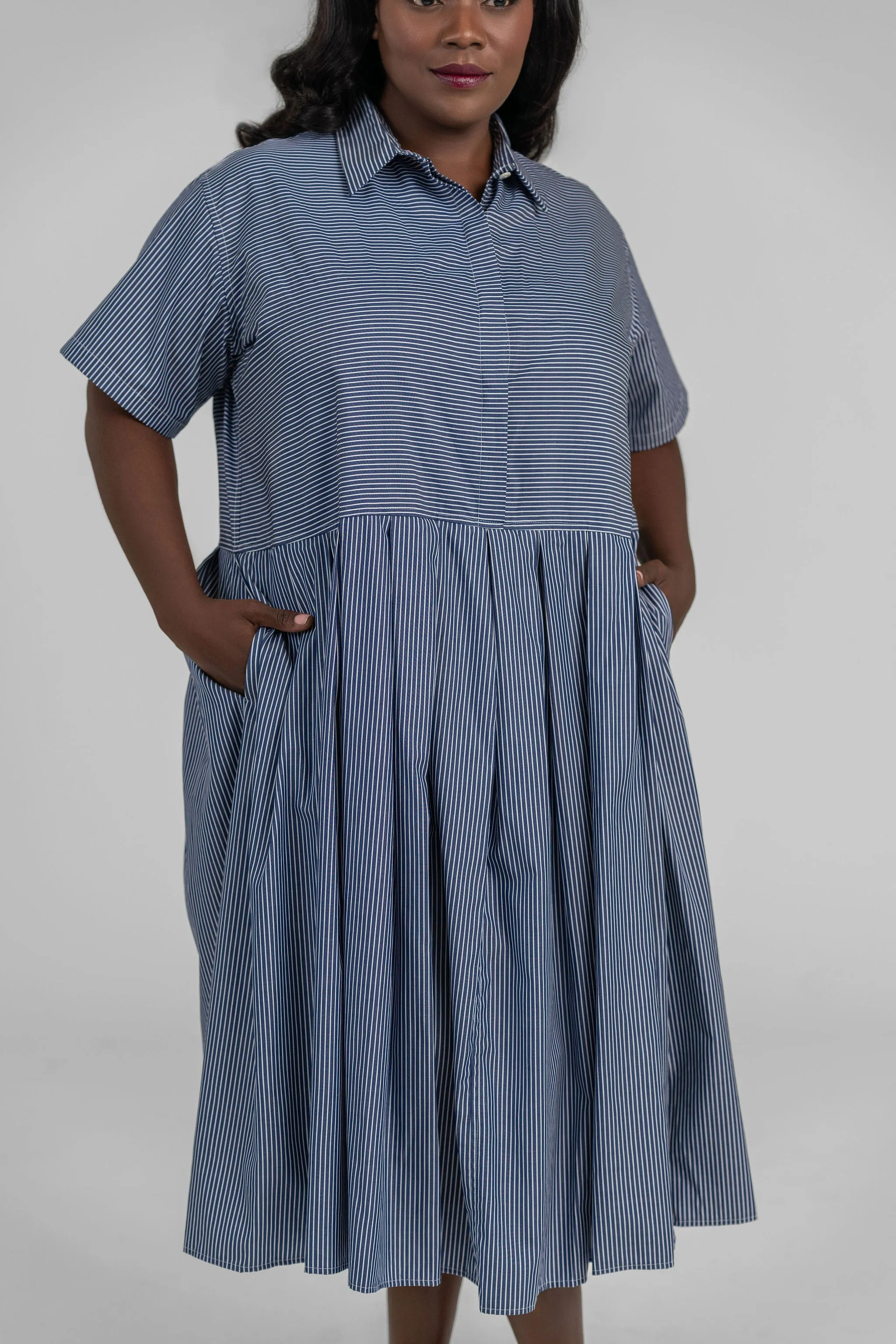 KYLE - BIG PLEATED SHIRT DRESS