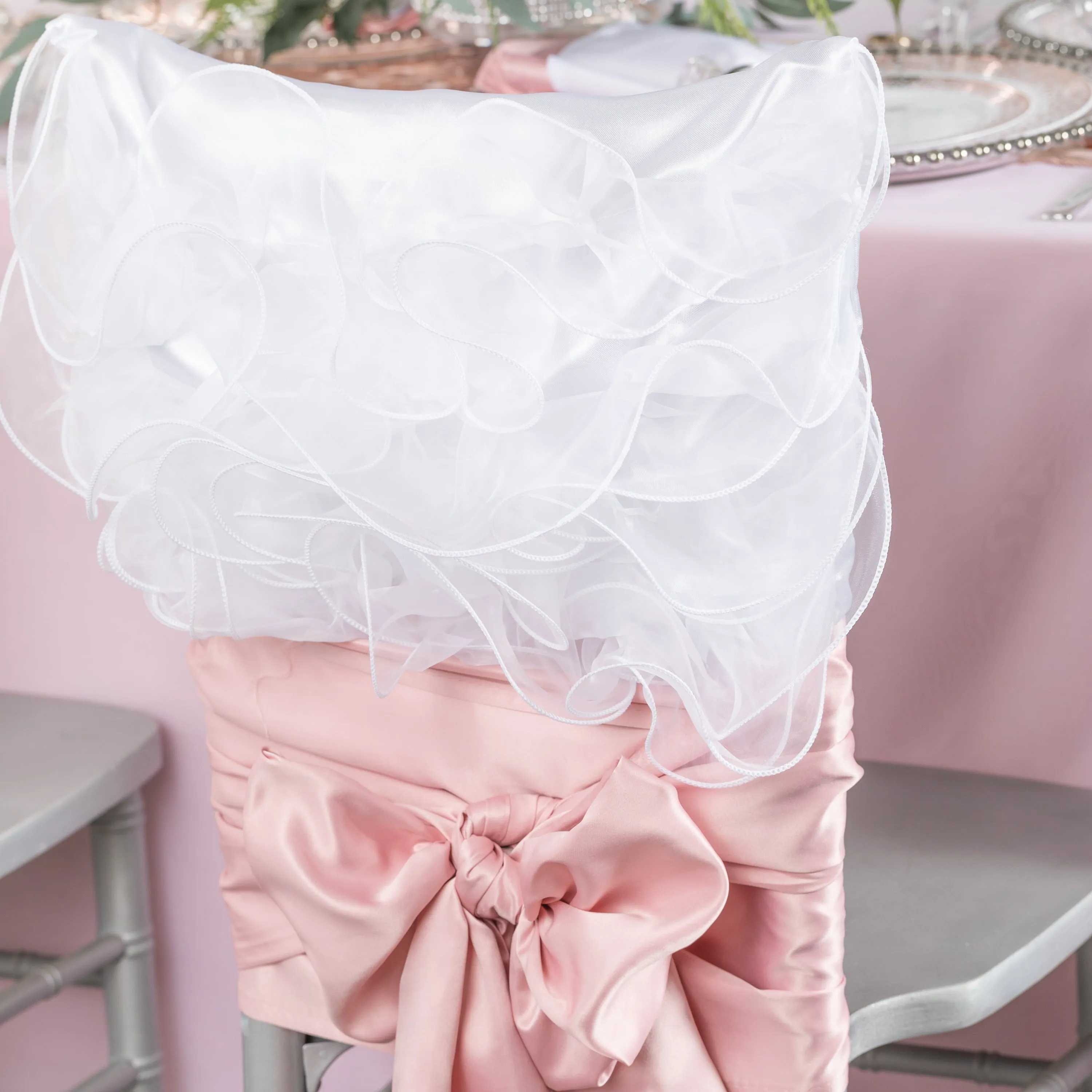 Lamour Satin Chair Sash - Dusty Rose/Mauve