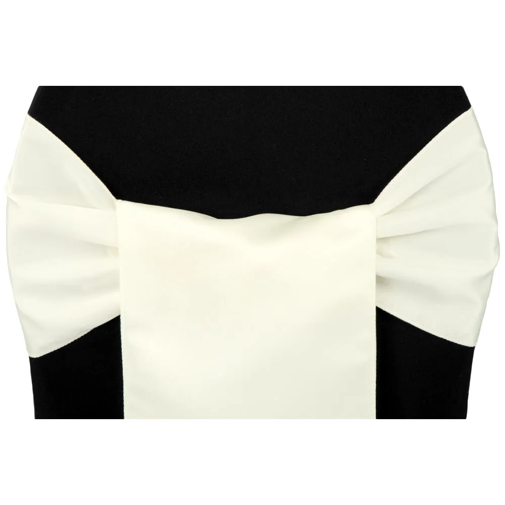 Lamour Satin Chair Sash - Ivory