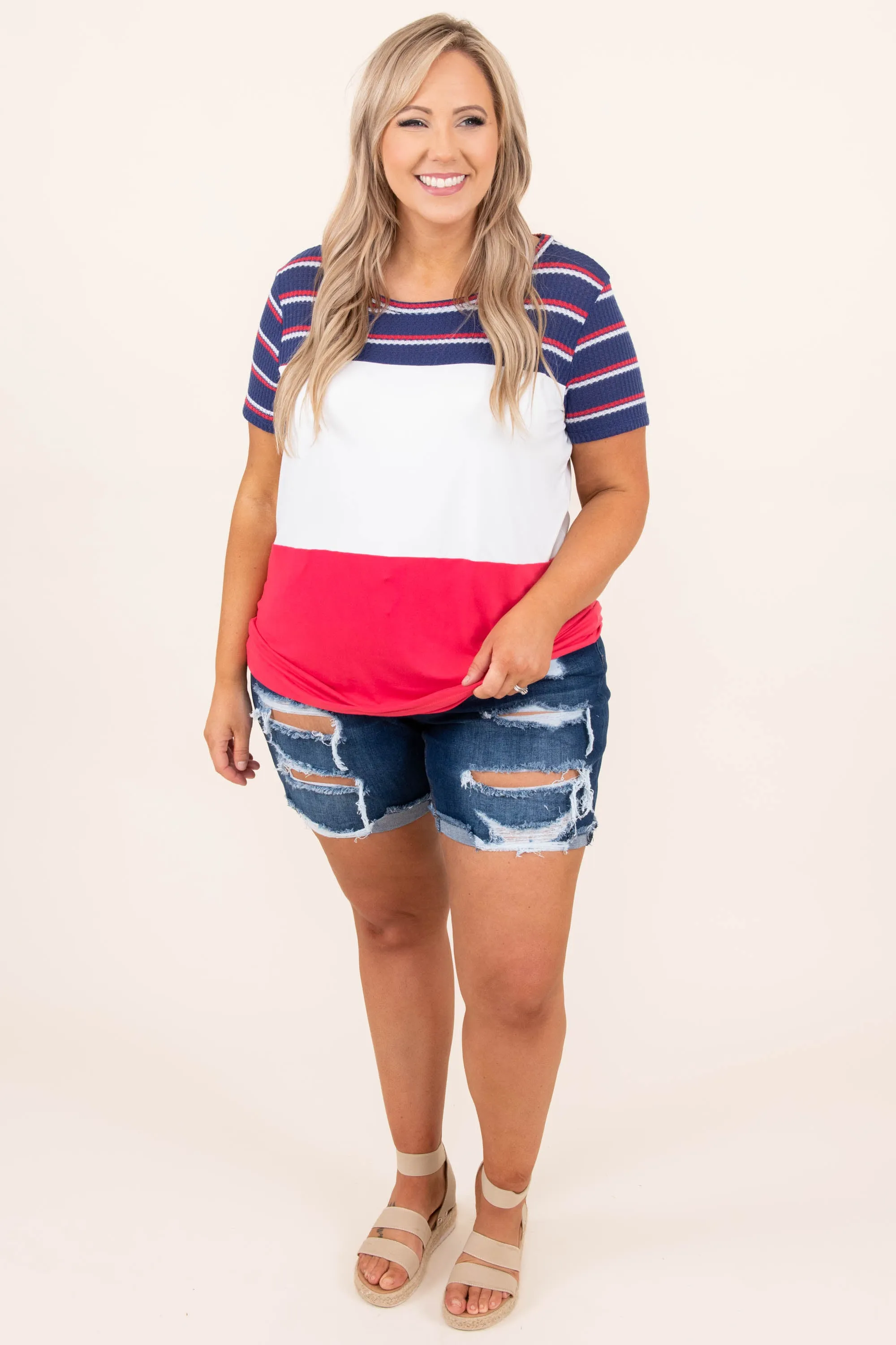 Little Firecracker Shorts, Dark Wash