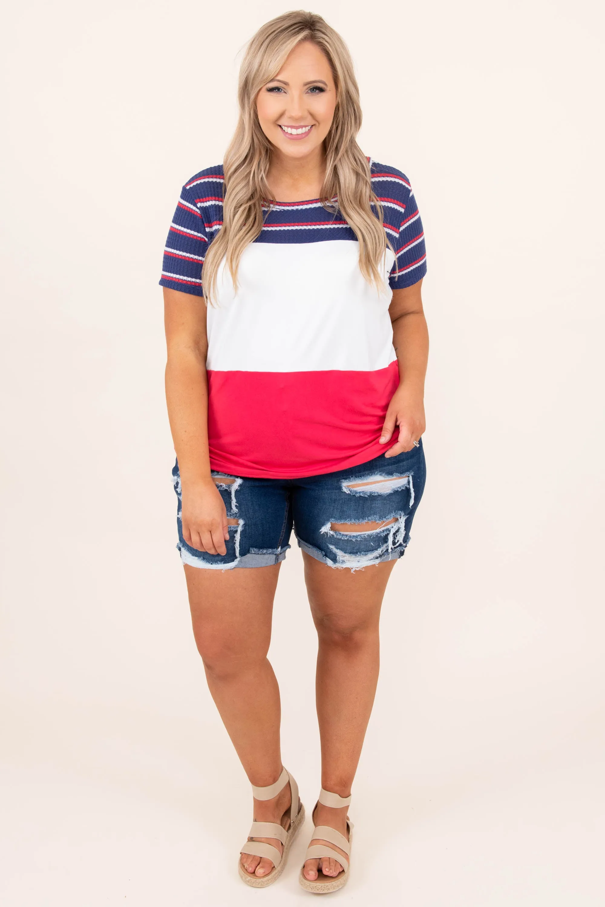 Little Firecracker Shorts, Dark Wash
