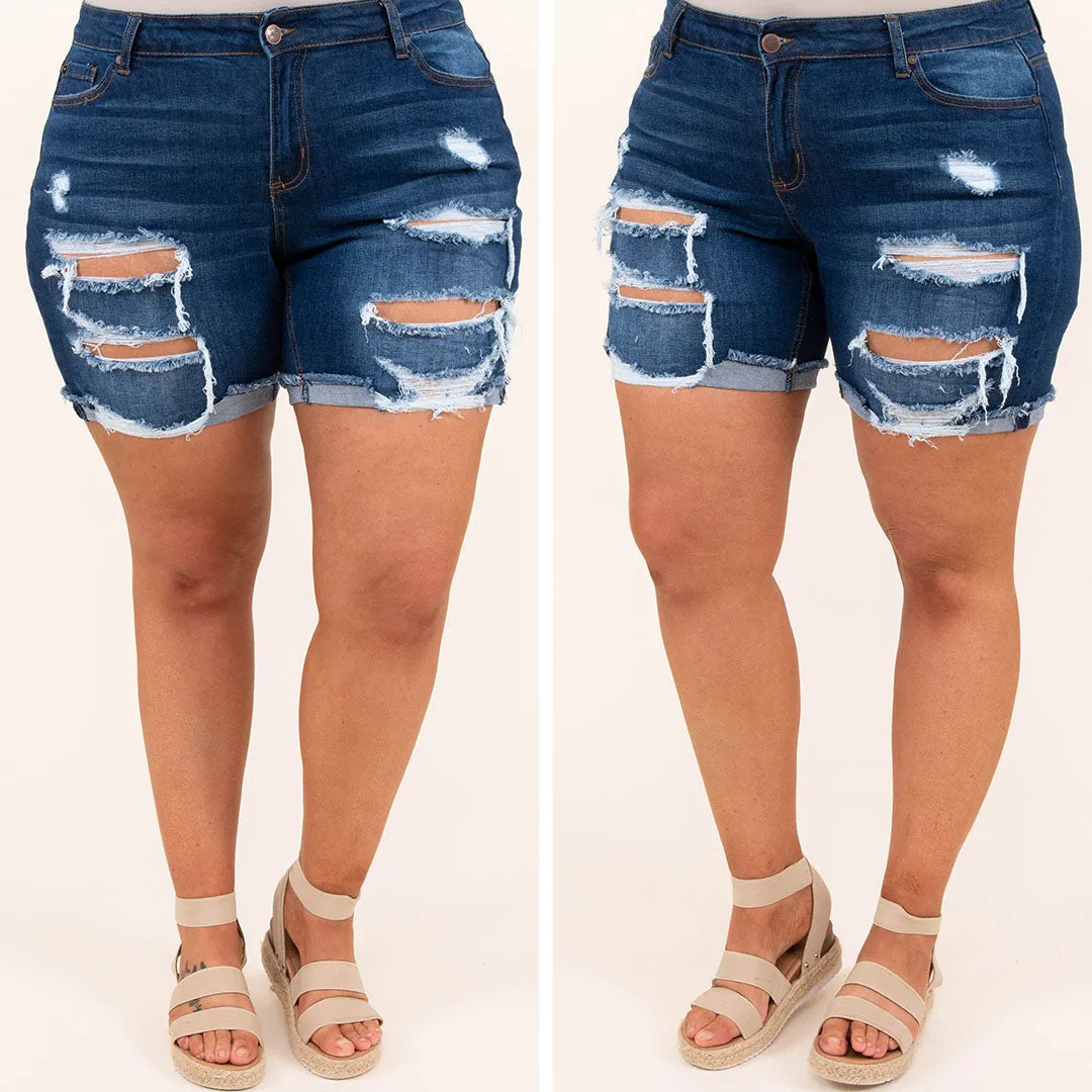Little Firecracker Shorts, Dark Wash