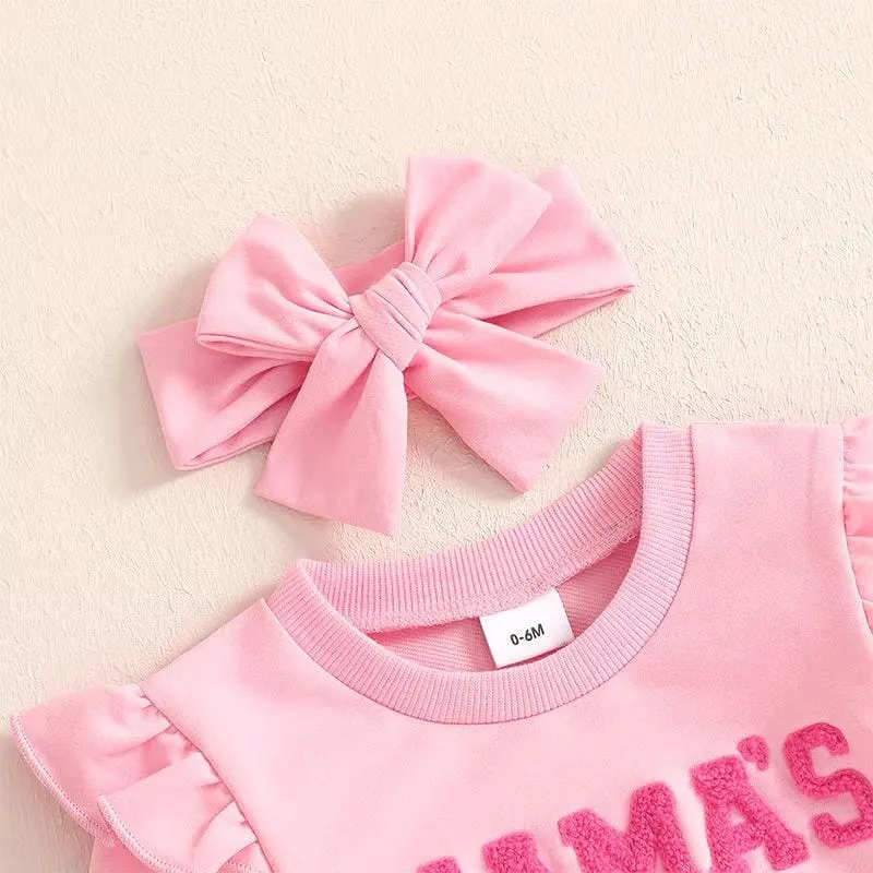 Long Sleeve Ruffle Mama's Mini Bow Set