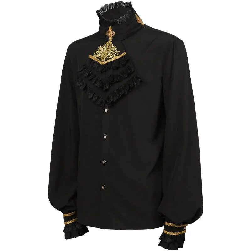 Mens Pirate Shirt Vampire Renaissance Victorian Gothic Medieval Tops