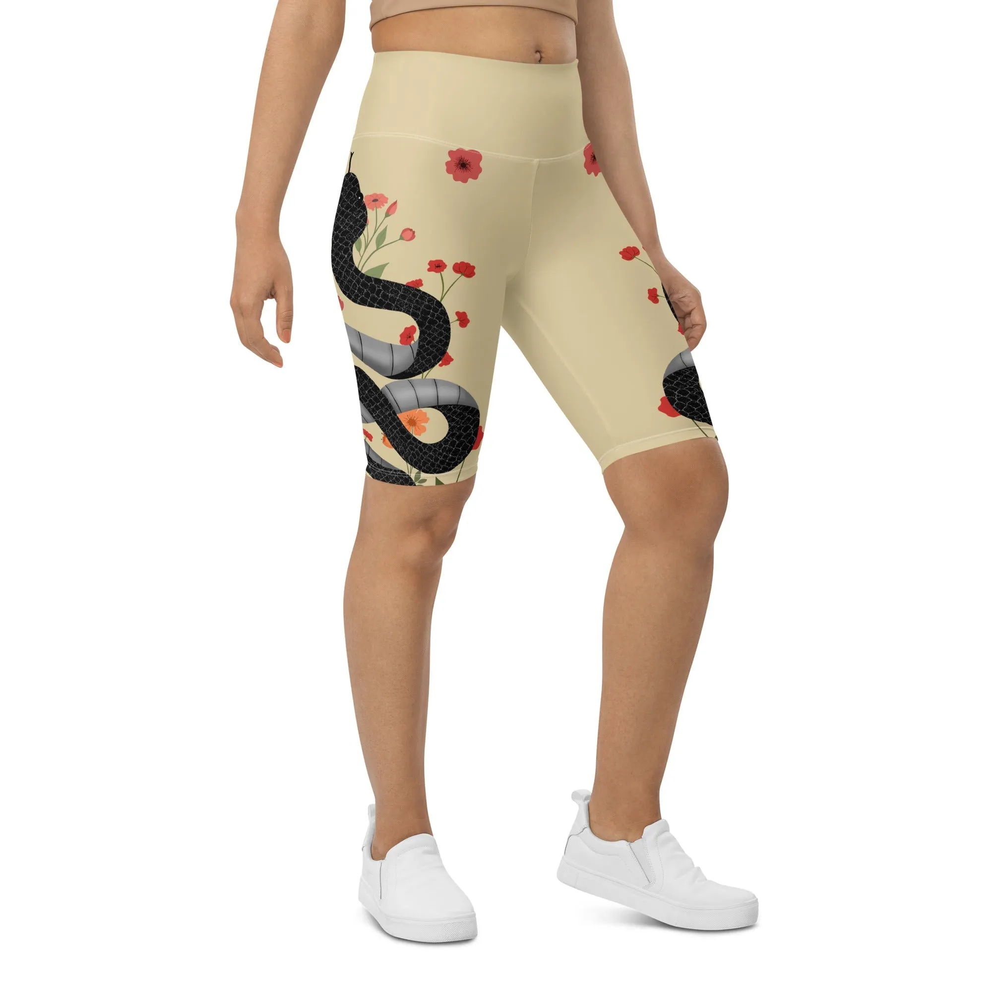 Midnight Serpent Biker Shorts