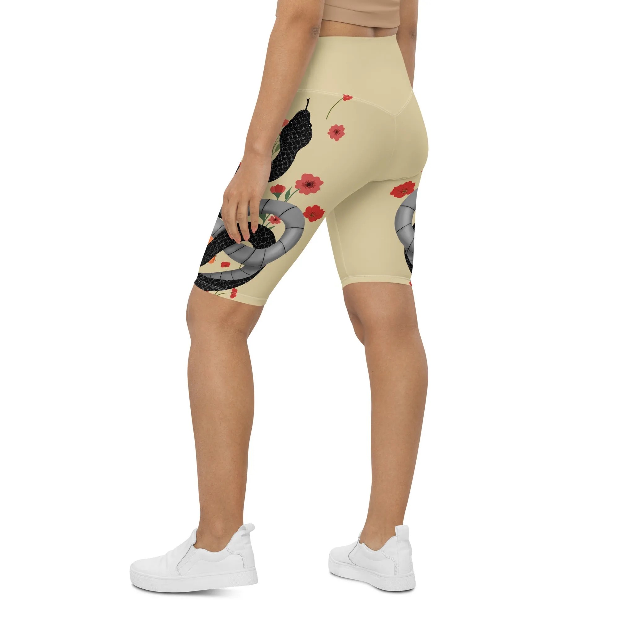 Midnight Serpent Biker Shorts