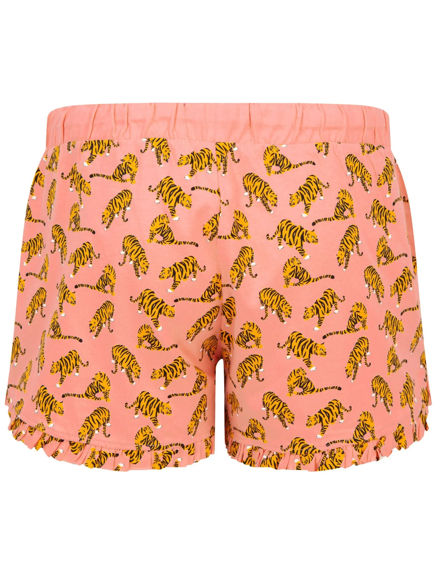 Mina Tiger Print 2 Pcs Shortie Lounge Set in Candlelight Peach - Tokyo Laundry