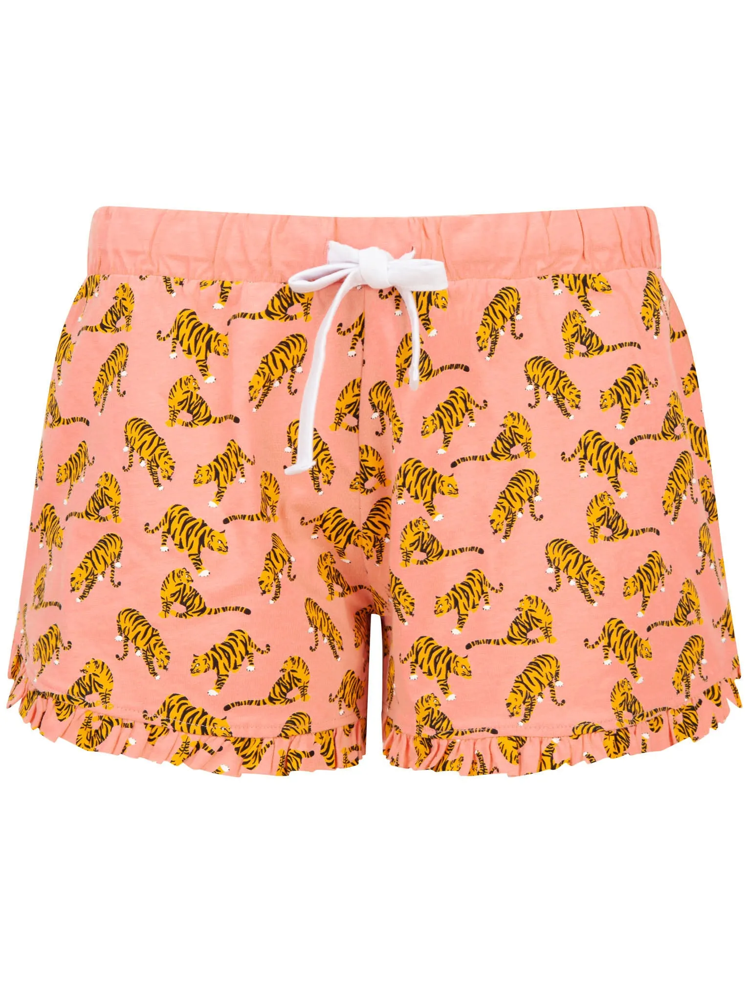 Mina Tiger Print 2 Pcs Shortie Lounge Set in Candlelight Peach - Tokyo Laundry