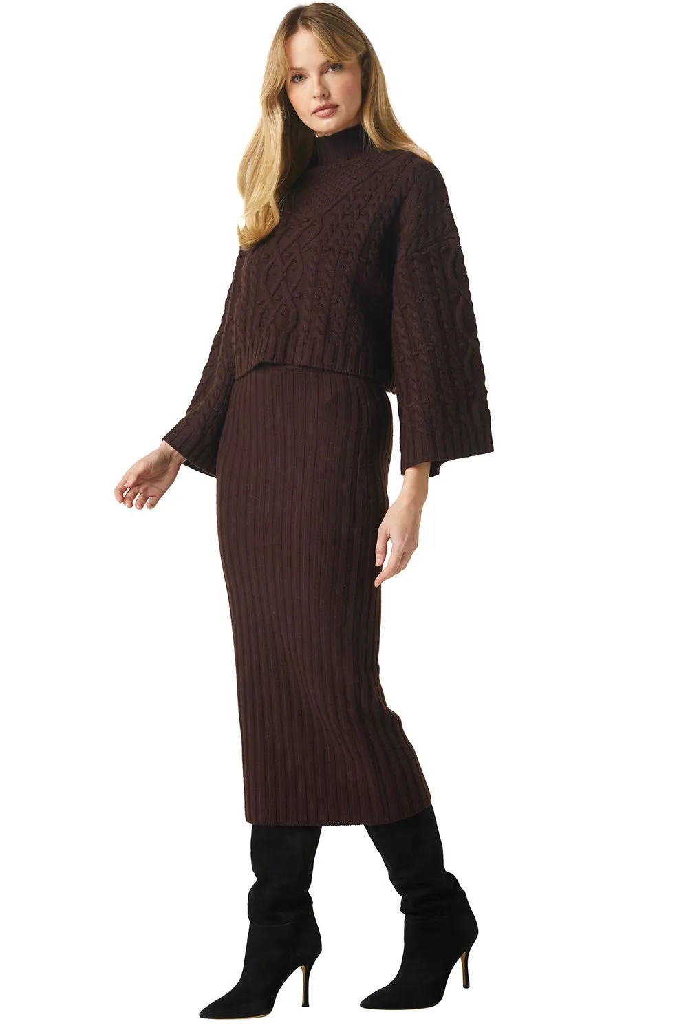 Misa - Vera Skirt - Dark Brown