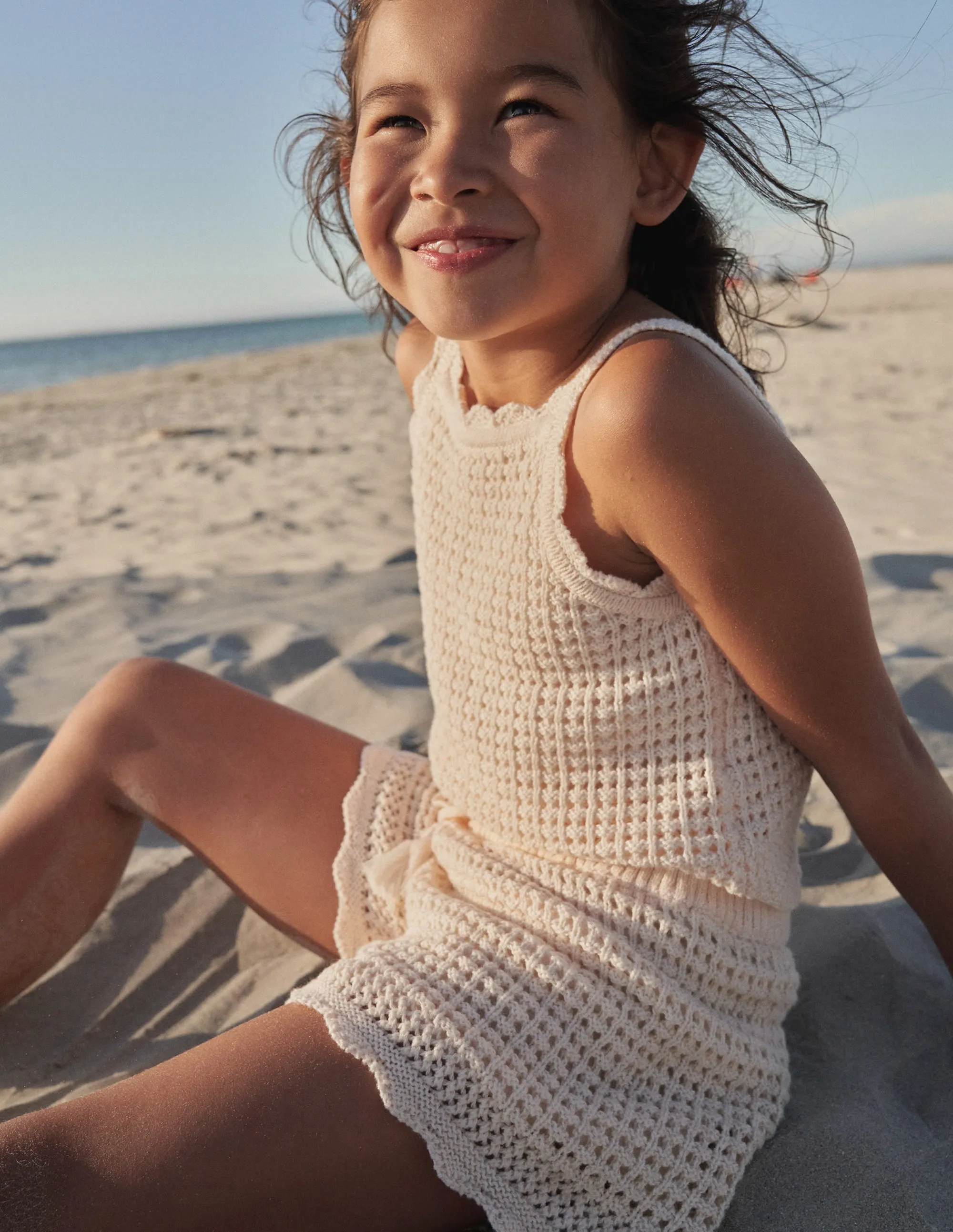 Mock Crochet Top-Dorset Cream