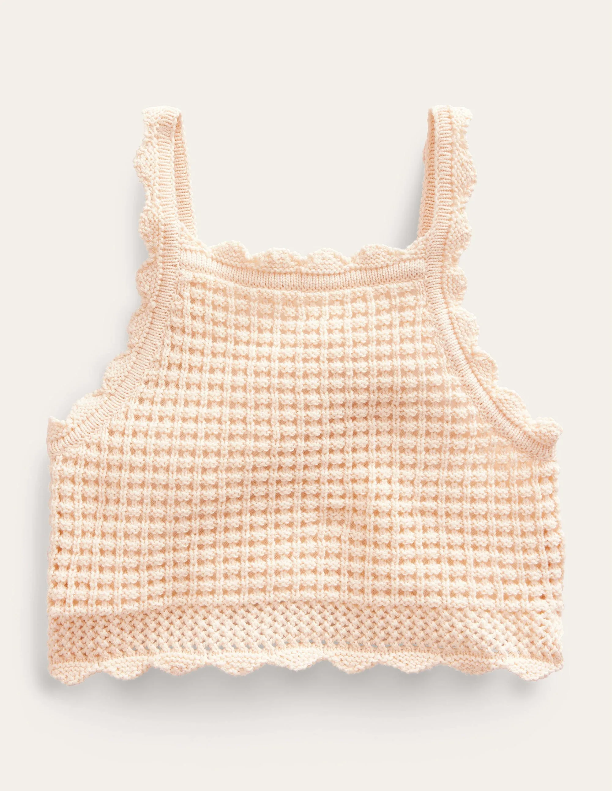 Mock Crochet Top-Dorset Cream