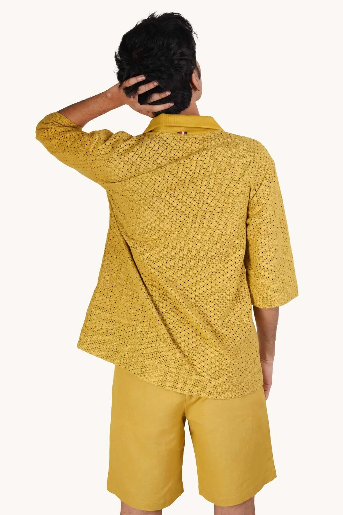 Mustard Linen Shorts