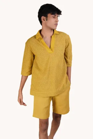 Mustard Linen Shorts