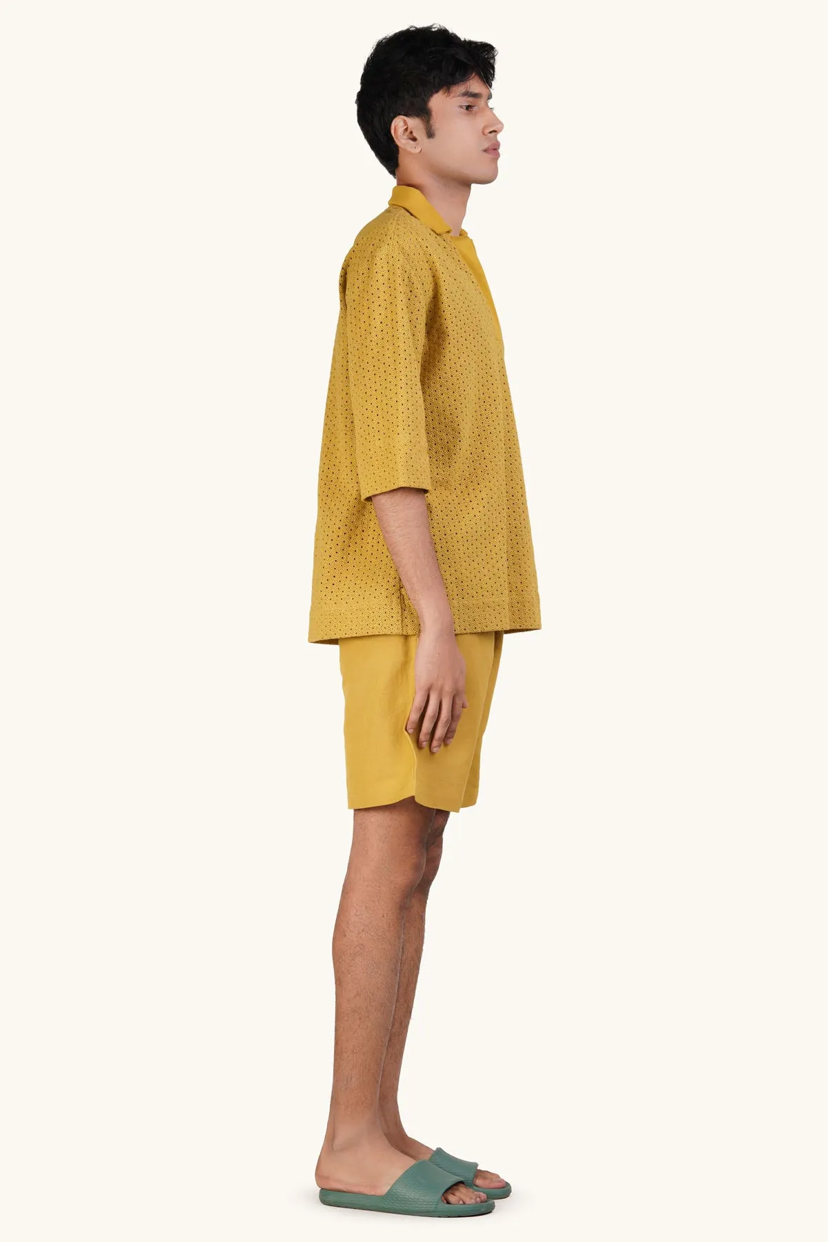 Mustard Linen Shorts