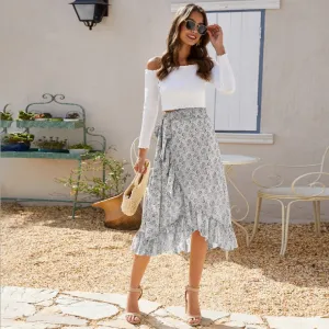 Odette Spring Summer Floral Ruffles Skirt