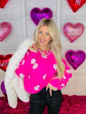 Only Spot You Heartfelt Mohair Pink Sweater