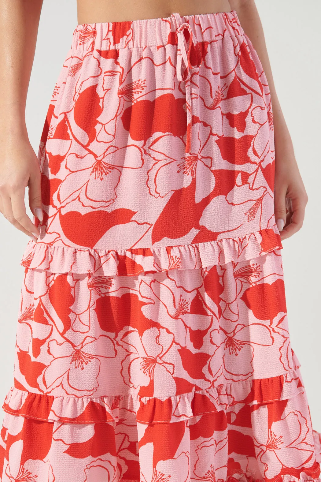 Pink Lemonade Ruffle Midi Skirt