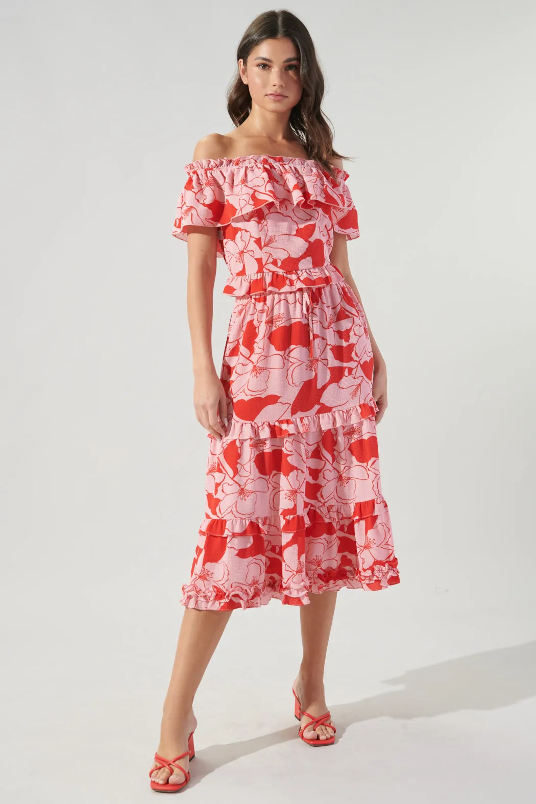 Pink Lemonade Ruffle Midi Skirt