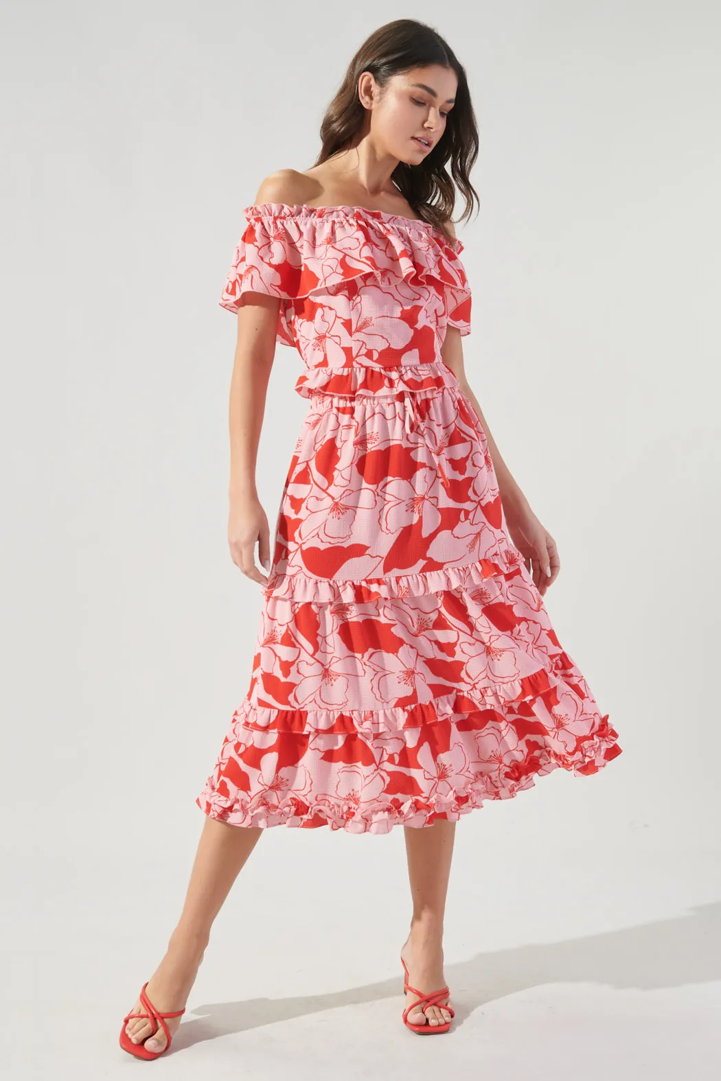 Pink Lemonade Ruffle Midi Skirt
