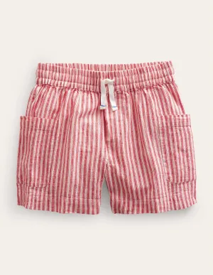 Pocket Shorts-Strawberry Tart Red Ticking