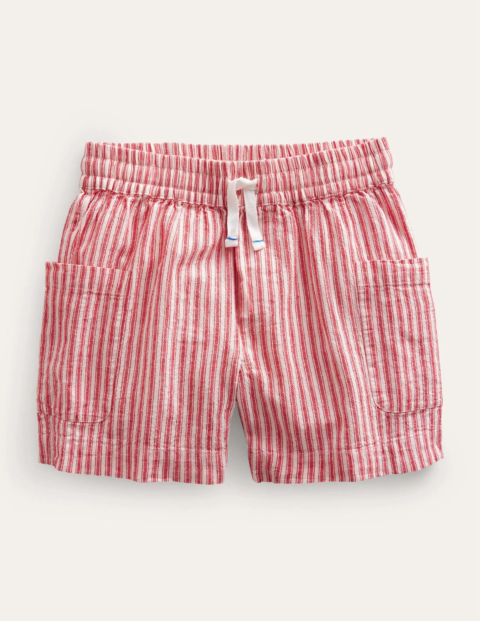 Pocket Shorts-Strawberry Tart Red Ticking