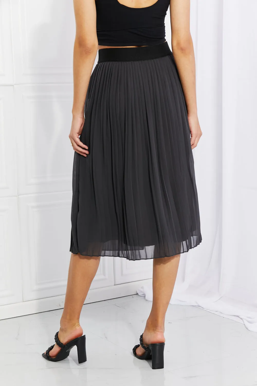 Prudence Pleated Chiffon Midi Skirt