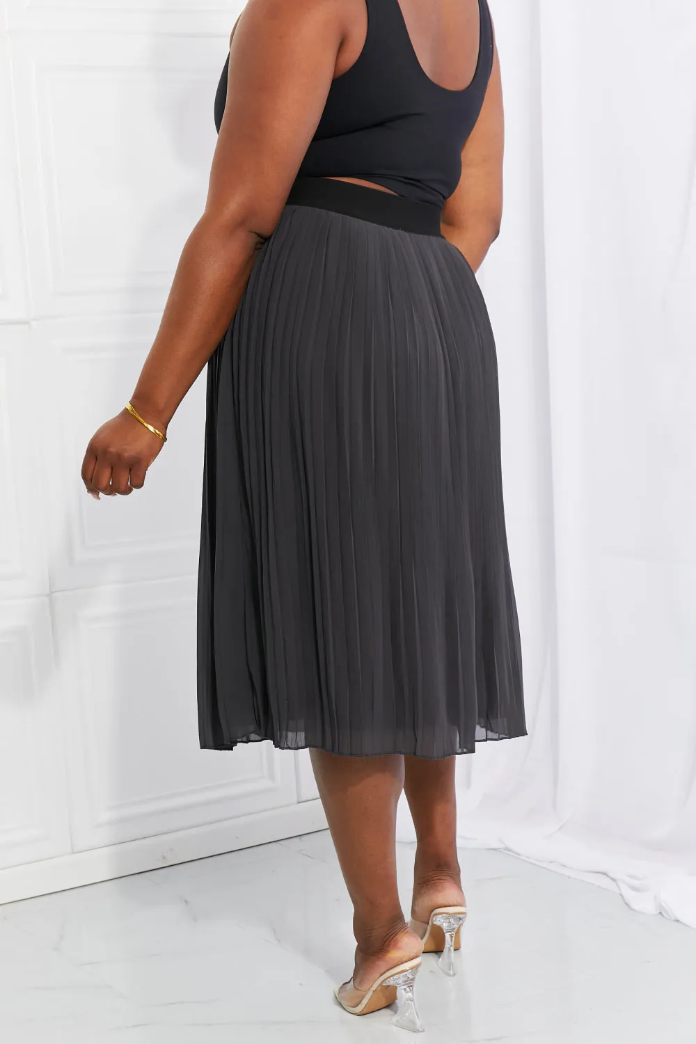 Prudence Pleated Chiffon Midi Skirt