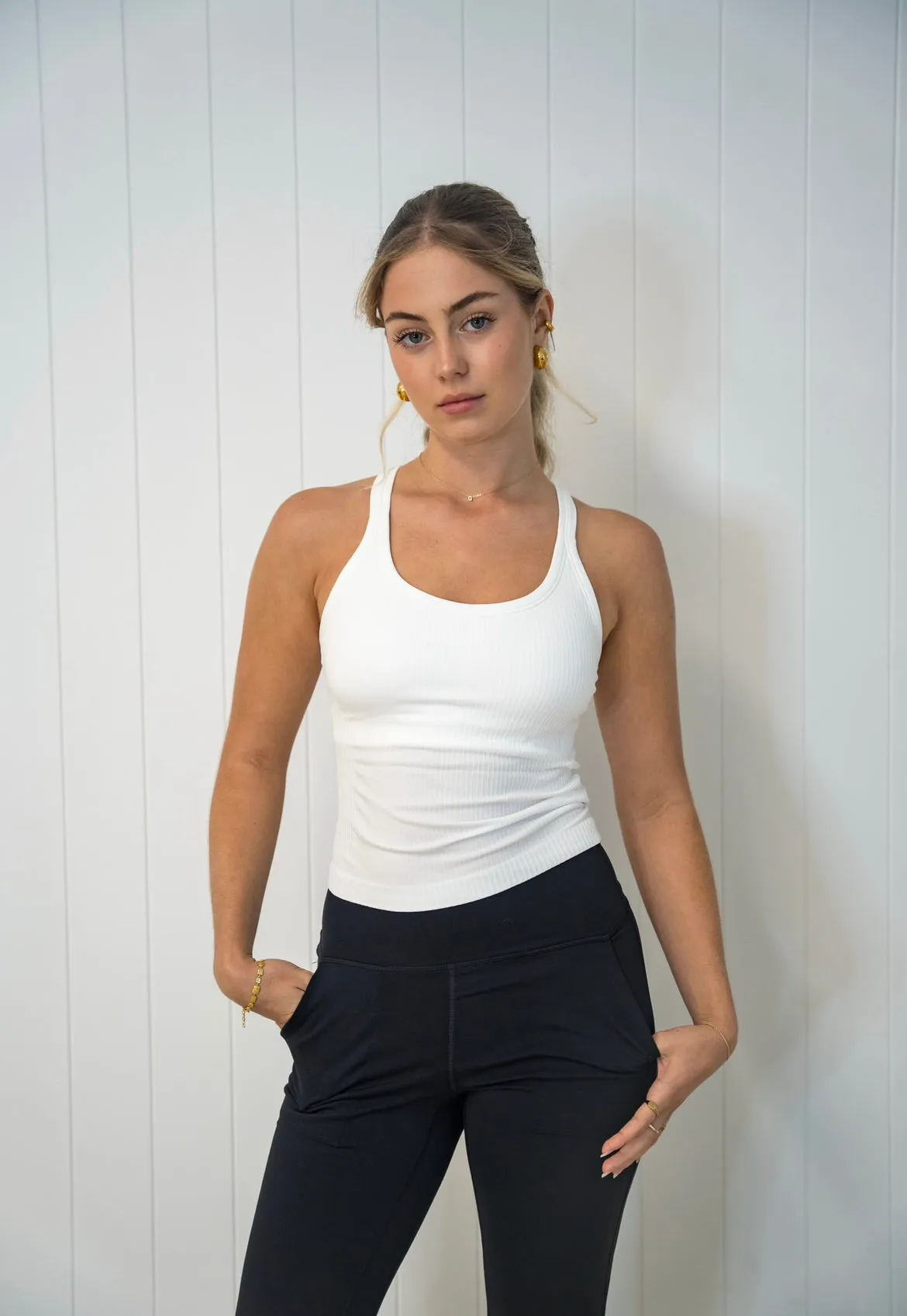 Rach Ribbed Short Muscle Singlet