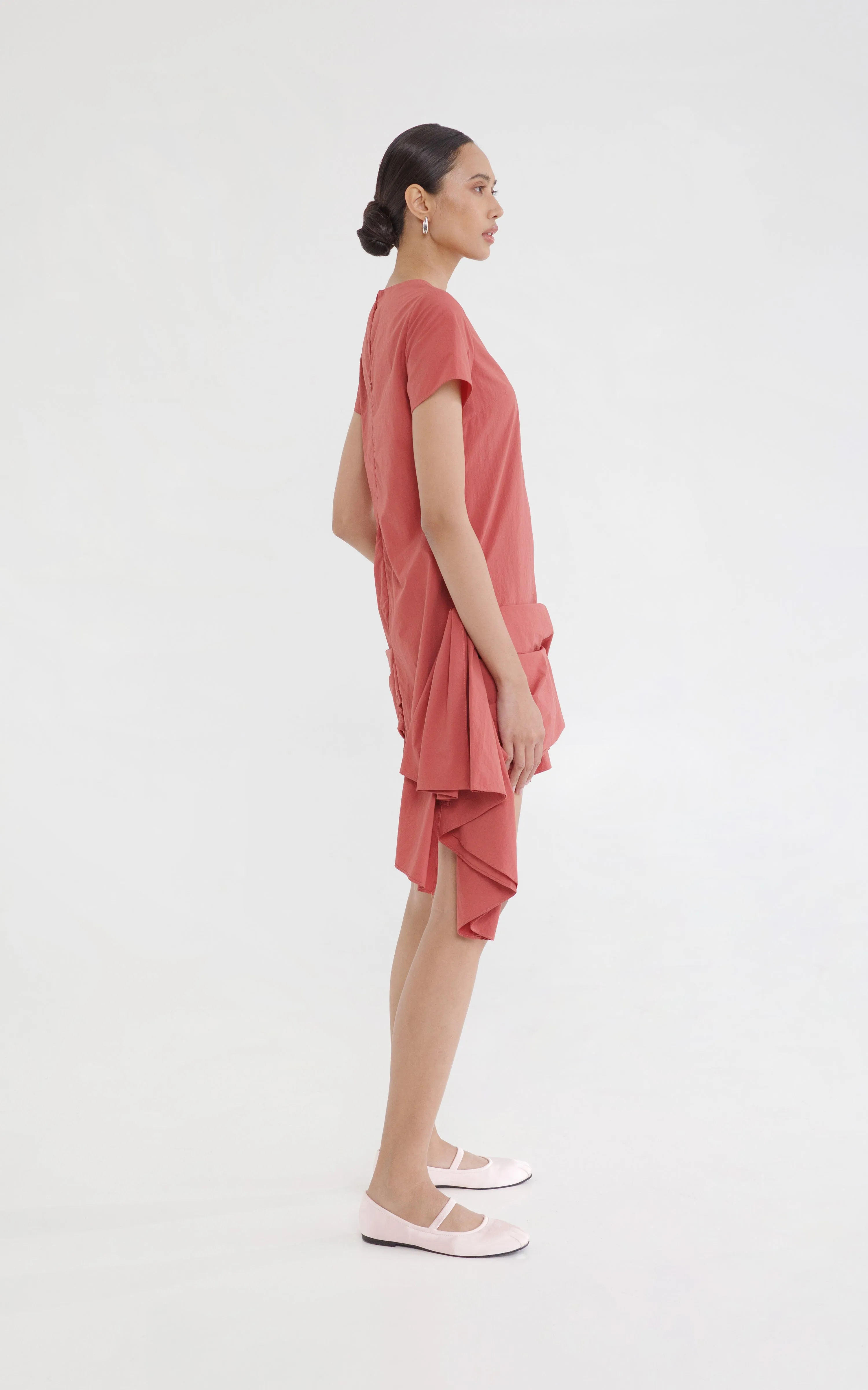 RAF X Martin Bautista Snejana Short Sleeve Dress (Rust)