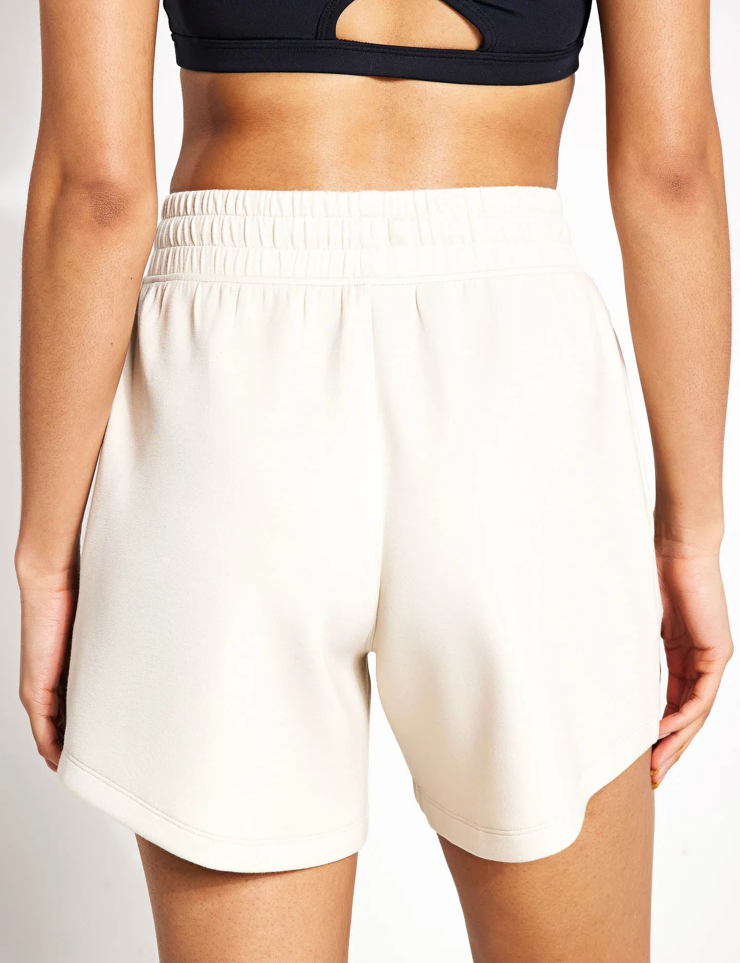 Relaxed High Waisted Shorts - Beige