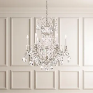 Renaissance 6 Light Black Chandelier with Heritage Crystal