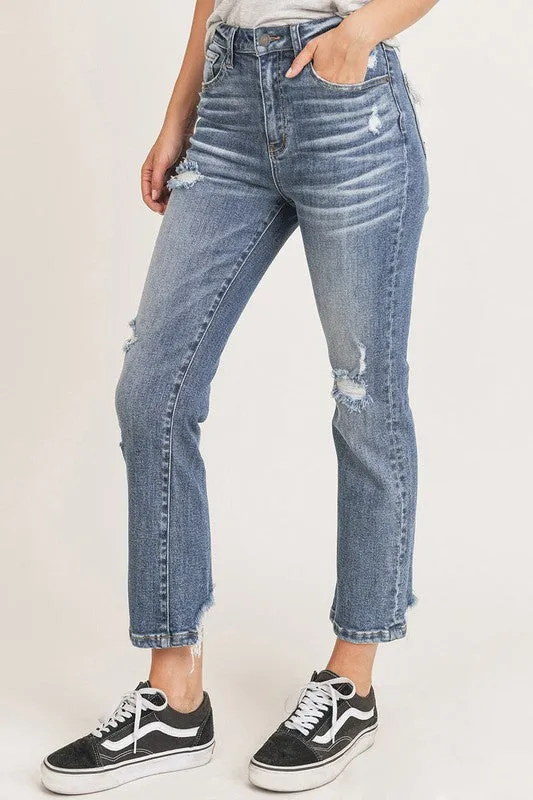 Risen Vintage Wash Straight Leg Jean - Medium Wash