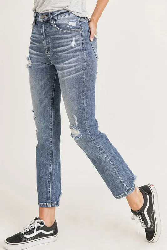 Risen Vintage Wash Straight Leg Jean - Medium Wash