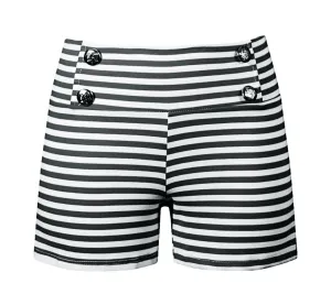 Sailor Girl Black Striped Shorts