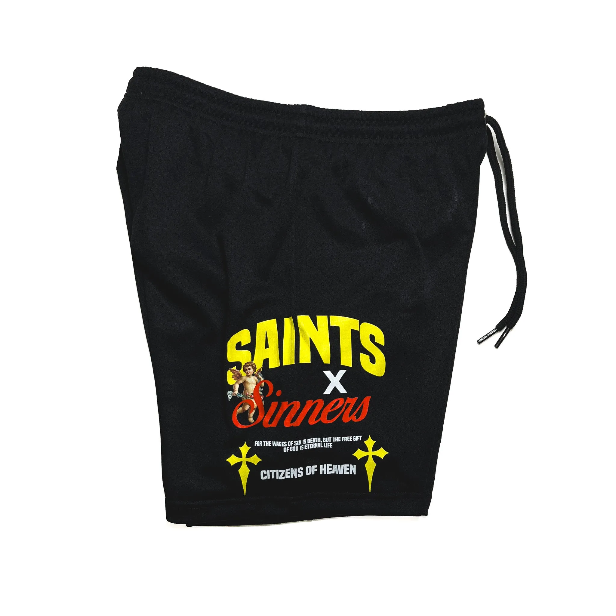 Saints and Sinners Mesh Shorts- Black