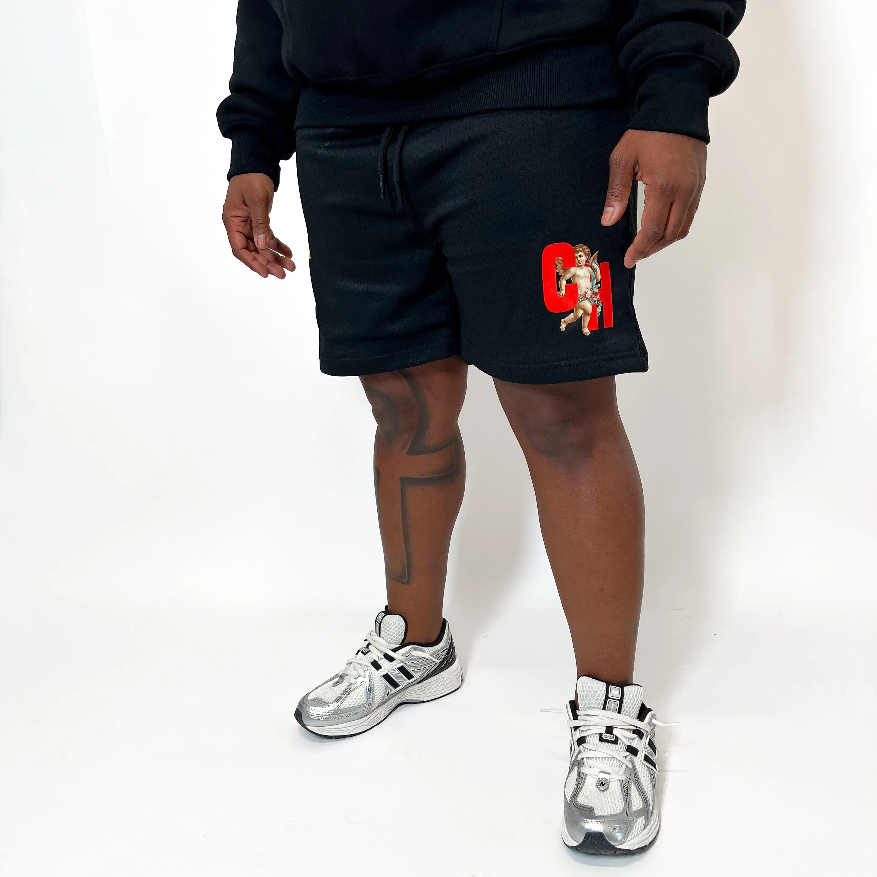 Saints and Sinners Mesh Shorts- Black