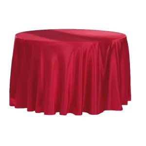 Satin 132" Round Tablecloth - Apple Red