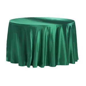 Satin 132" Round Tablecloth - Emerald Green