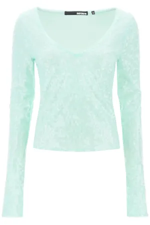 sequin-covered crop top 1125761170 Gossamer Green