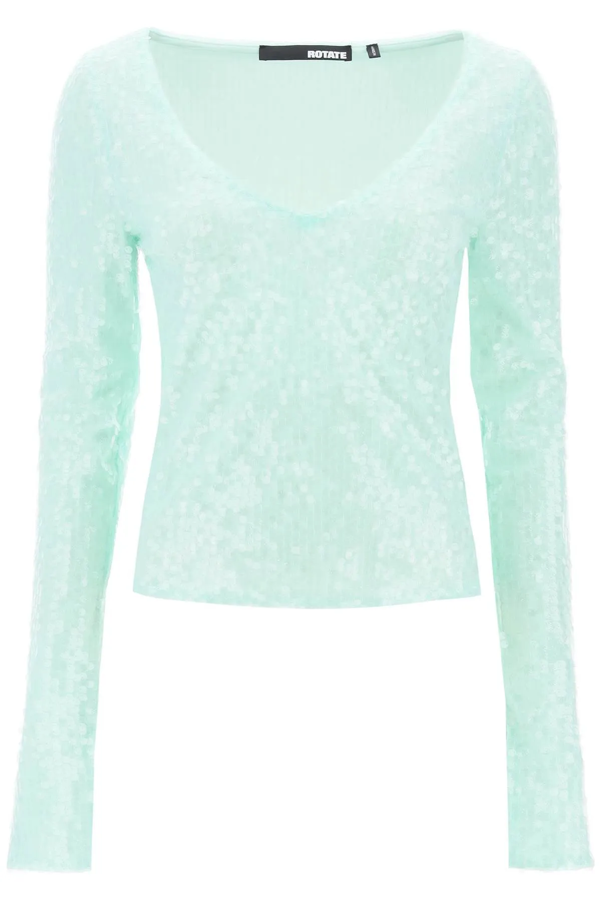 sequin-covered crop top 1125761170 Gossamer Green
