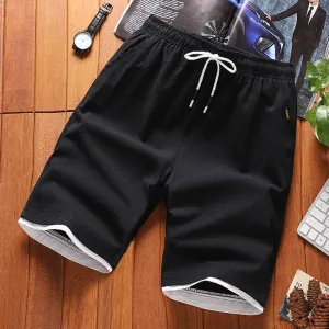 Shorts Men Summer Cotton Bermuda Loose Casual Trendy Solid Colored Straight Jeans Korean Beach Pants Bermuda Shorts