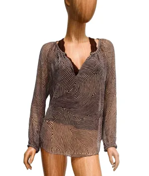 Silk Blouse with Lace Cami
