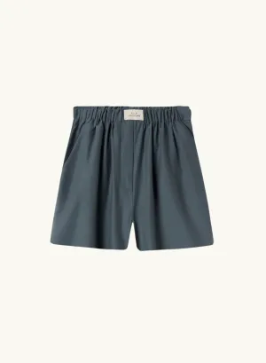 Silk Laundry Cotton Silk Boxer Shorts in SLATE