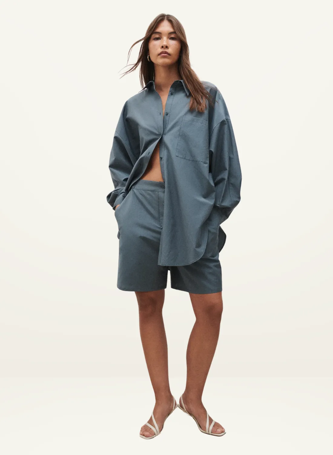 Silk Laundry Cotton Silk Boxer Shorts in SLATE